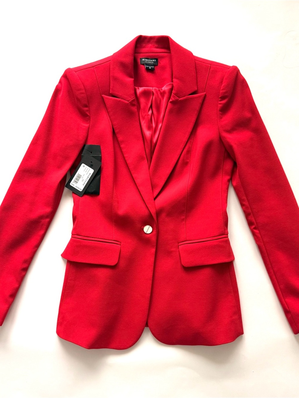Marciano Bright Red Single-Button Tailored Blazer